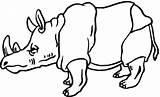 Nashorn Coloring Ausdrucken Rhinoceros Ausmalbild Einfaches Kostenlos sketch template