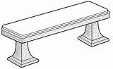 Bench Drawing Park Concrete Landscape Precast Sketch Benches Table Drawings Picnic Paintingvalley Contemporary Street sketch template