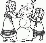 Coloring Elsa Anna Pages Young Snow Man Wecoloringpage Hug Coloringhome Print Popular sketch template