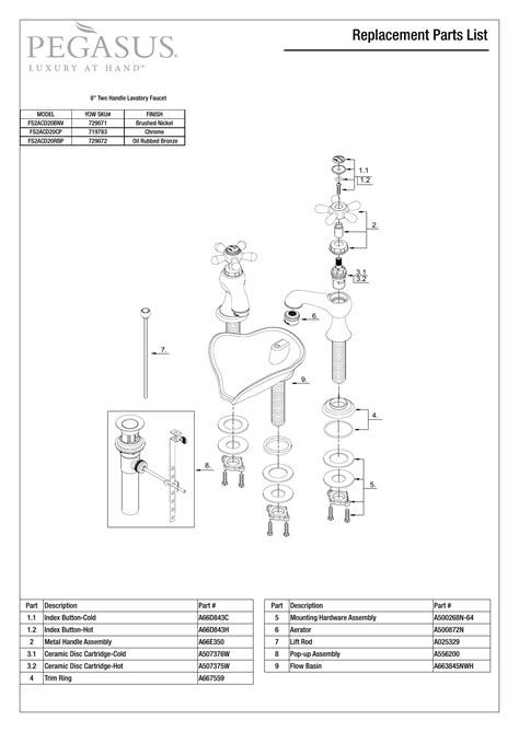 pegasus shower faucet parts diagram extra large dish drying rack