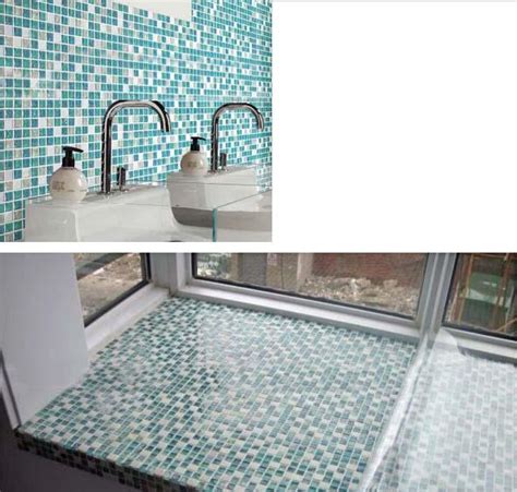 Crackle Glass Mosaic Tile Backsplash Blue Mosaic Stone