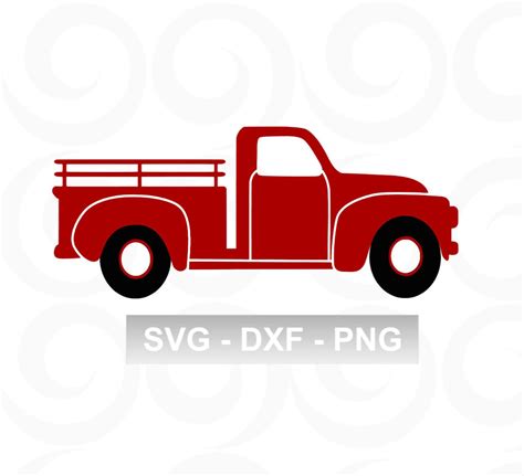 vintage red truck svg   popular svg design svg files  cricut silhouette