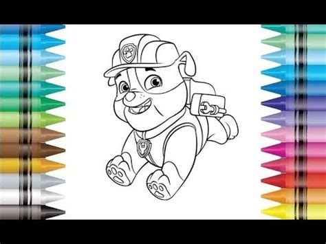 paw patrol rubble coloring page drawing  kids  children youtube