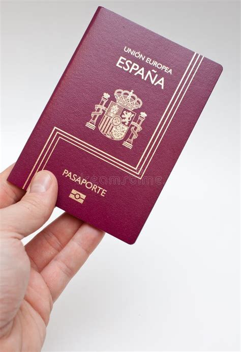 spanish passport stock image image  give grip isolated