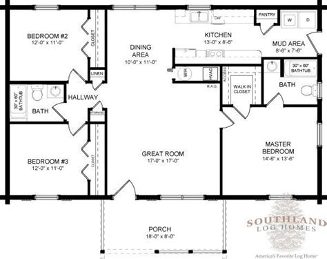 elegant single story log cabin floor plans  home plans design