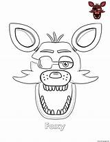 Foxy Fnaf Coloring Pages Face Withered Printable Sheet Nightmare Color Print Fox Kids Sheets Freddy Nights Five Book Getcolorings Popular sketch template