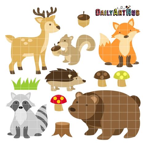 woodland animals clip art set daily art hub  clip art everyday