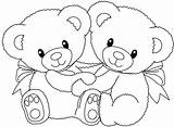 Teddy Bear Coloring Pages Printable Couple Online Colorear Para Ositos Imagenes Peluche Drawing Holding Simple Sketch Wallpaper Panda Zum Ausmalen sketch template