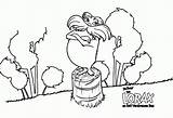 Coloring Lorax Seuss Ninjago Sneetches Truffula Creature Coloringhome Dentistmitcham sketch template