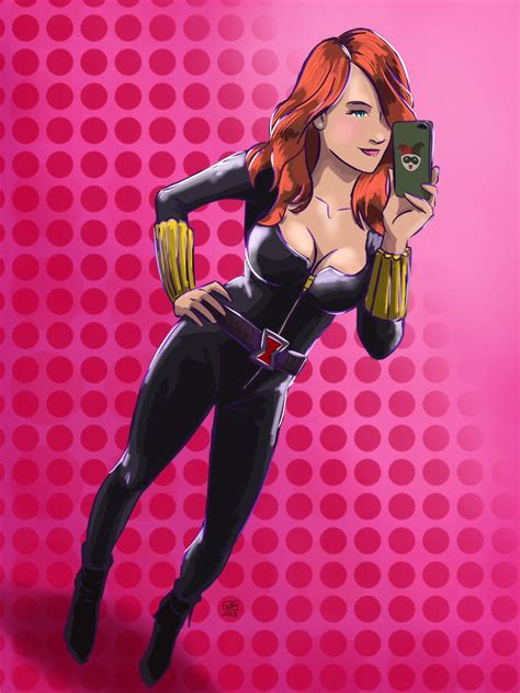 Black Widow Redhead Selfie Superhero Selfie Pics