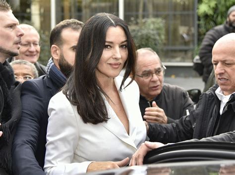 Monica Bellucci Arriving At A Recording For Vivement