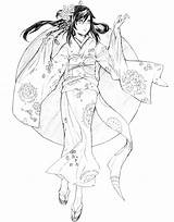 Japon Kolorowanki Kimono Dibujo Samurai Coloriages Imprimer Wydruku Colorir Cerezo Druku Desenhos Dessins Adulte Dynu sketch template