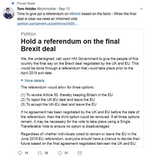 brexit referendum petition thousands   vote  eu exit deal daily star