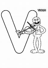 Violin Coloring Pages Grover Playing Books sketch template