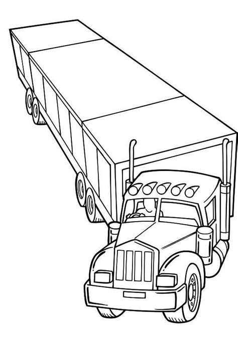 trailer semi truck coloring page netart