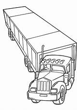 Coloring Truck Semi Pages Trailer Trucks Tow Big Colouring Kenworth Tractor Lorry Cartoon Grain Drawing Outline Printable Ups Cliparts Color sketch template