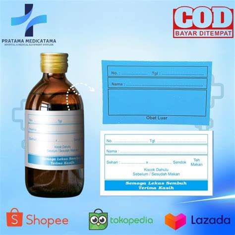 Jual Label Obat Syrup Obat Luar Etiket Sirup Salep Sticker Stiker Isi