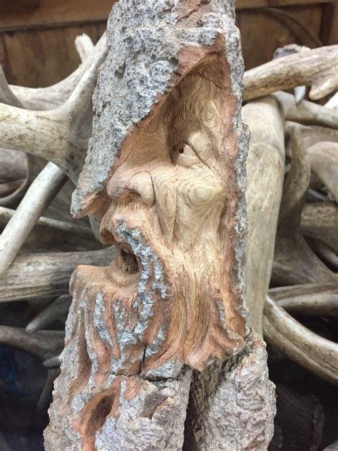 wood carving   face chainsaw carving artist hand carved