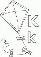 Coloring Letter Kite Pages Printable Popular sketch template