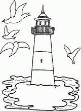 Lighthouse Coloring Pages Printable Drawing Kids Simple Line Print Sheets Color Colouring Drawings Easy Template Hatteras Cape Book Phare Adults sketch template