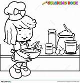 Coloring Kitchen Megapixl Pages Kids Blue Cooking Color Child Angel Source Girl sketch template