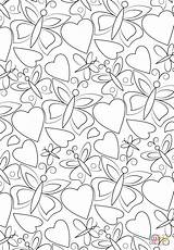Hearts Supercoloring Serca Drukuj sketch template