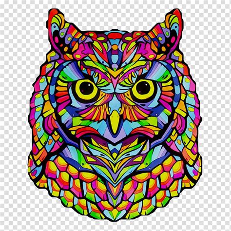 owl bird beak animal mandala color heterochromia