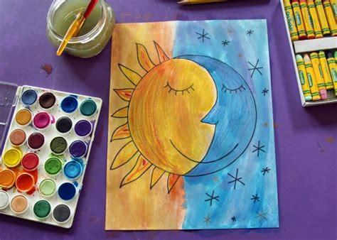 sun and moon watercolor project make and takes