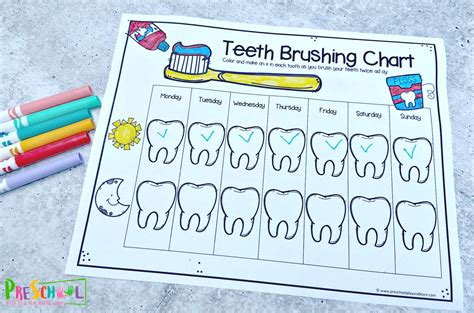printable teeth brushing chart  kids
