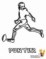 Football Coloring Punt Pages Punter Color Designlooter Yescoloring Usa sketch template