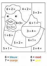 Kleurplaat Groep Sommen Rekenkleurplaat Sommenkleurplaat Kip Rekensommen Kleurplaten Rekenen Wiskunde Boerderij Spelletjes Printen Spel Meten Liniaal Soort Varken Optellen 9e sketch template