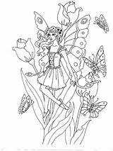 Coloring Pages Fairy Mystical Forest Fairies Amy Brown Color Elf Adult Cute Elves Getdrawings Getcolorings Adults Colouring Sheets Fantasy Dragon sketch template