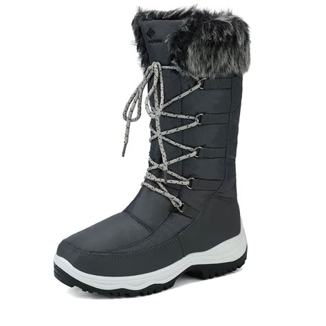 dream pairs womens winter waterproof warm faux fur mid calf snow boots outdoor hiking boots