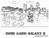 Mario Coloring Pages Super Galaxy Nintendo sketch template