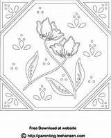 Coloring Mother Quilt Block Mothers Happy sketch template
