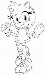 Amy Rose Sonic Coloring Pages Print Deviantart Coloringtop sketch template