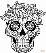 Calavera Skull Supercoloring sketch template