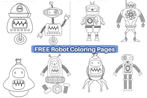 robot coloring sheet pages  kids