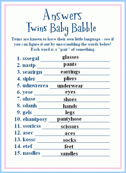 printable baby shower games  party baby shower pinterest