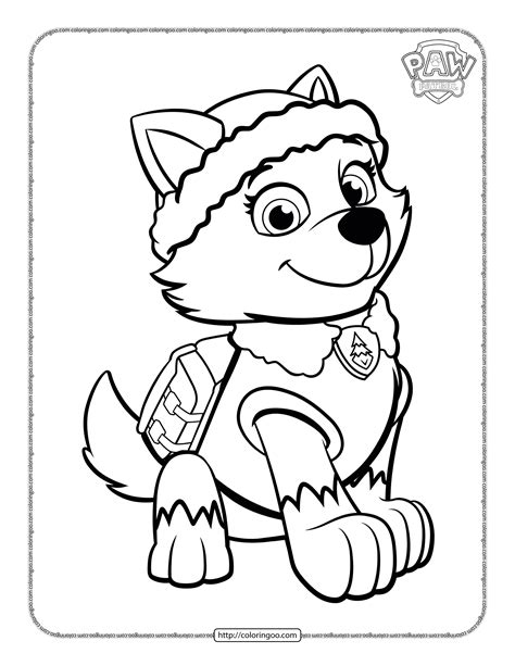 paw patrol everest coloring sheet