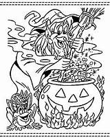Kleurplaten Halloween Toveren Heksen Thema Kleuren Kleurplaat Bladzijden Boek Kinderboeken Verjaardag Achtergrond Illustraties Hek sketch template