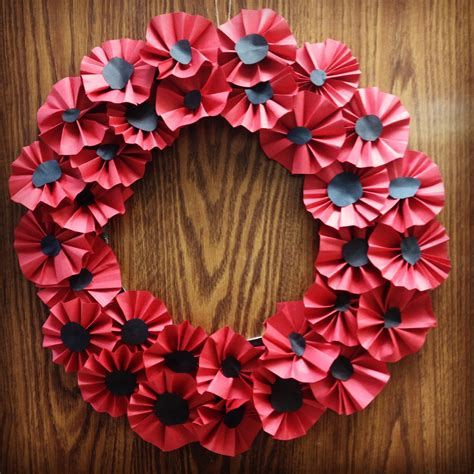 remembrance day poppy wreath elementary school art project