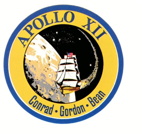 apollo  mission patch shows  crews navy background