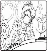 Coloring Pages Puffle Cadence Dj Penguin Club Music Printable Kids Party Bestcoloringpagesforkids sketch template