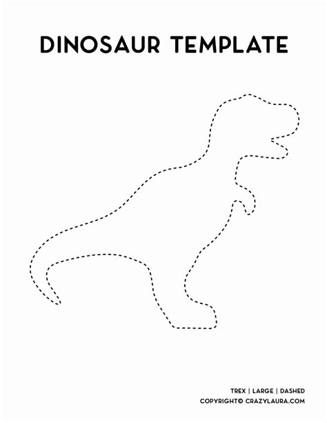 dinosaur template printable stencil   crazy laura