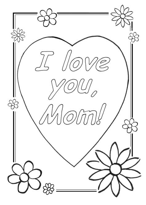 mothers day  love  mom printable coloring sheet ecoloringpagecom