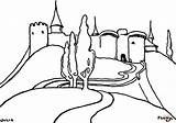 Burg Coloring Berge Disegni Ausmalbild Montanhas Colorare Colorat Castel Hohen Imagini Castello Montagna Desene Designlooter Ausdrucken Schloss Klick sketch template