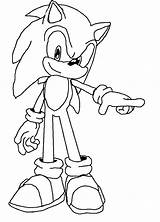 Coloring Sonic Pointing Right Pdf sketch template
