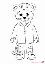 Daniel Tiger Coloring Pages Neighborhood Striped Drawing Draw Printable Tigers Kids Step Cartoon Color Print Bettercoloring sketch template