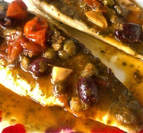 Sea Bass Fillets With Olive And Caper Sauce Simbooker